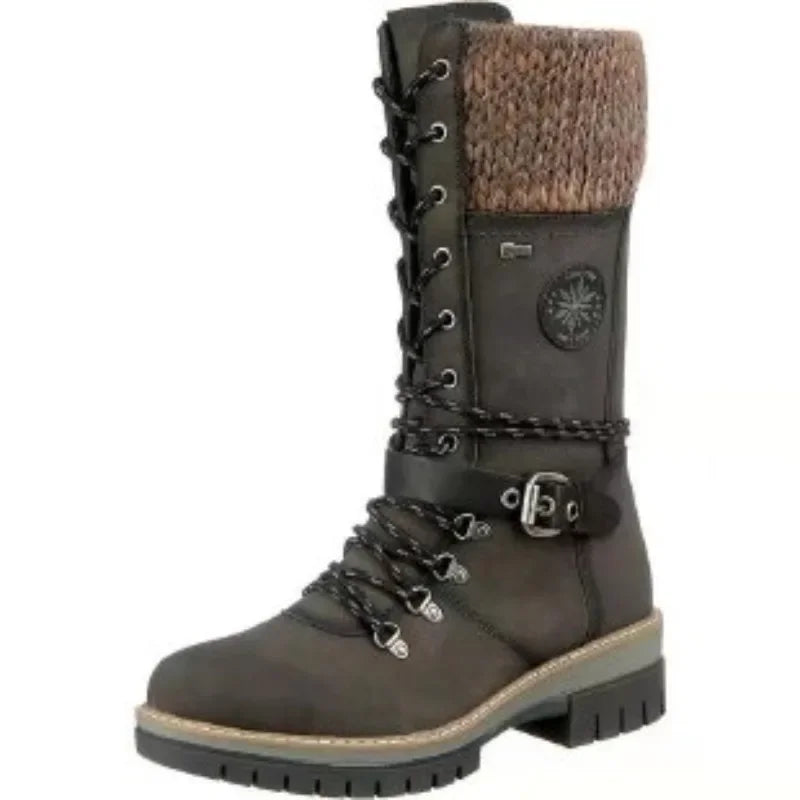 Women's Winter Lace-Up Mid-Calf Boots | Low Wedge Snow Boot Women's Winter Boots Axl green 43