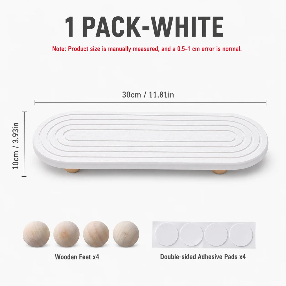 Elevated Diatomite Sink Tray with Wooden Feet | Fast Drying Mat Diatomite Sink Tray Axl 1 Pack-White