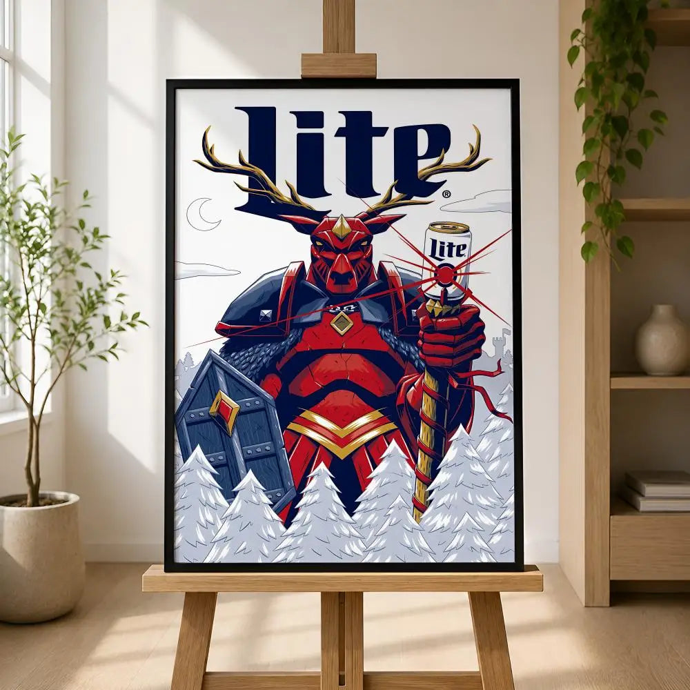 Miller Lite Beer Poster – Waterproof Self-Adhesive Wall Art Decorative Wall Poster Axl