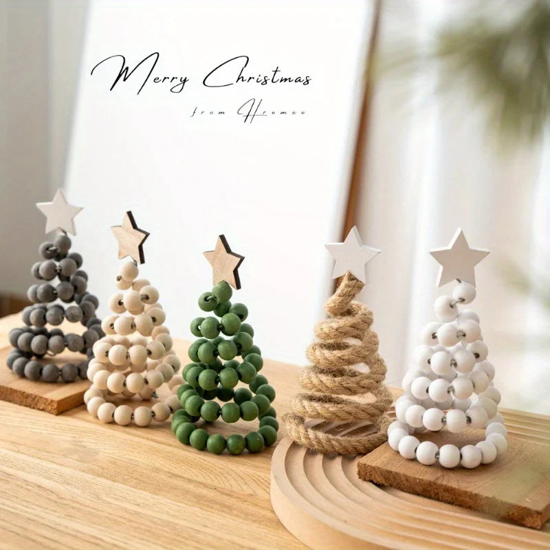 Nordic Wooden Bead Tree Desktop Ornament – Retro Home Décor Desktop Ornament Axl