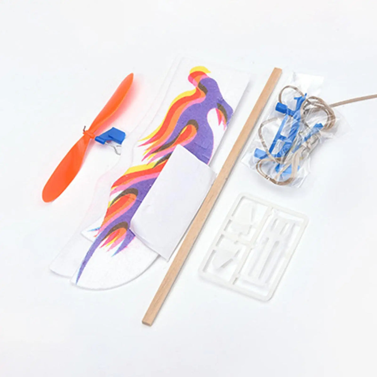 Rubber Band Powered Glider Airplane Toy – Kids Flying Plane Flying Glider Toy Axl