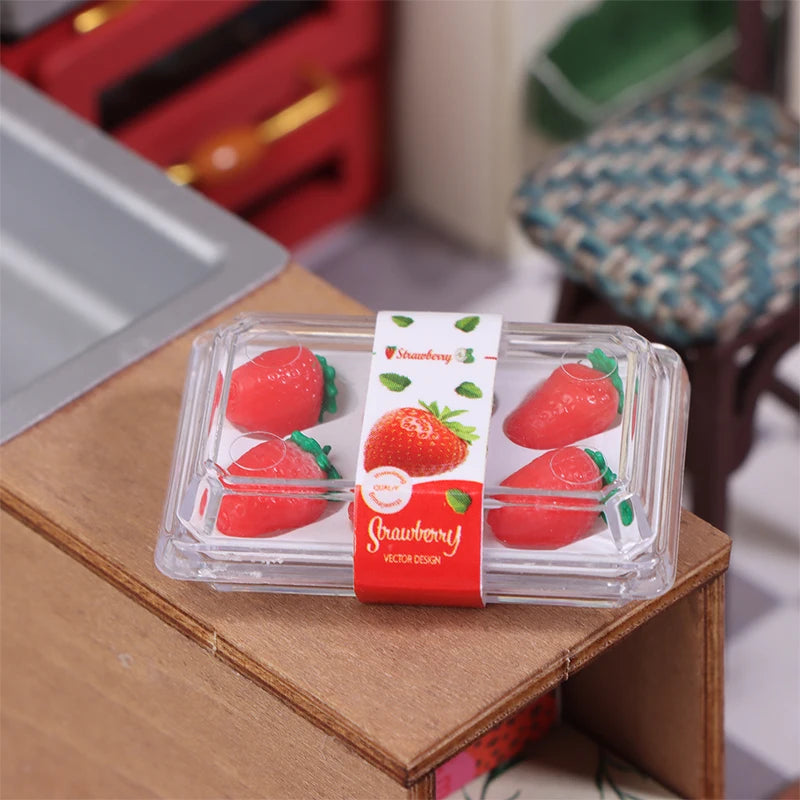 1:12 Dollhouse Mini Fruit & Vegetable Set with Clear Box Dollhouse Miniature Set Axl A3