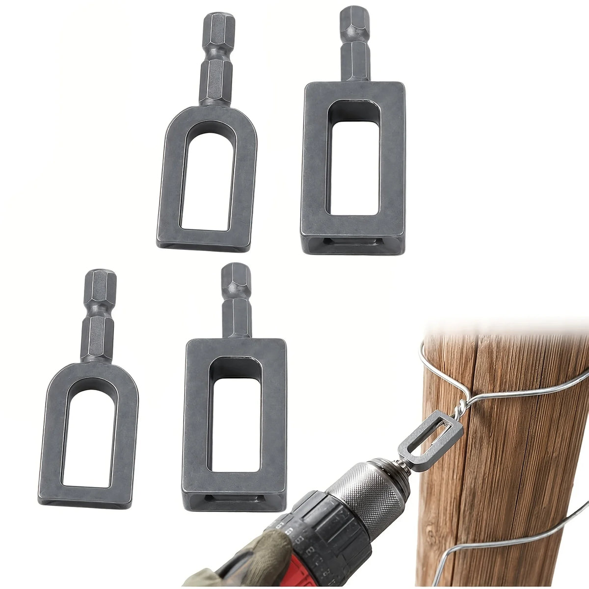 4-Pack Wire Twister Drill Bits – 1/4" Hex Shank for Rebar & Fence Wire Twister Drill Bits Axl 4pcs