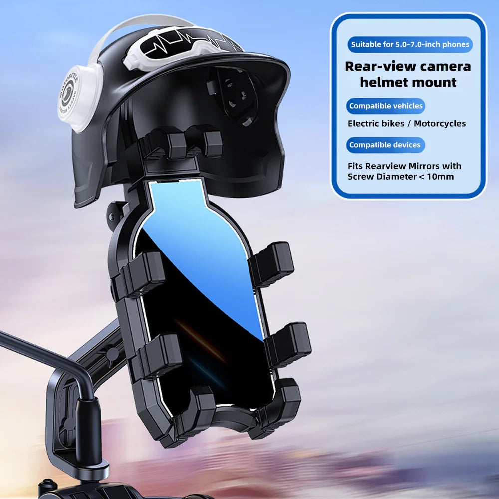 Universal Bike Phone Mount – Auto-Lock, Anti-Shake & Rain Cover Motorcycle Phone Mount Axl black