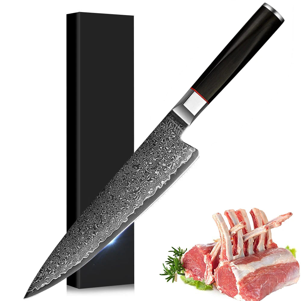 8-Inch Damascus Steel Chef's Knife – 67-Layer & Gift Box Damascus Chef's Knife Axl With gift knife box 7.8 inch