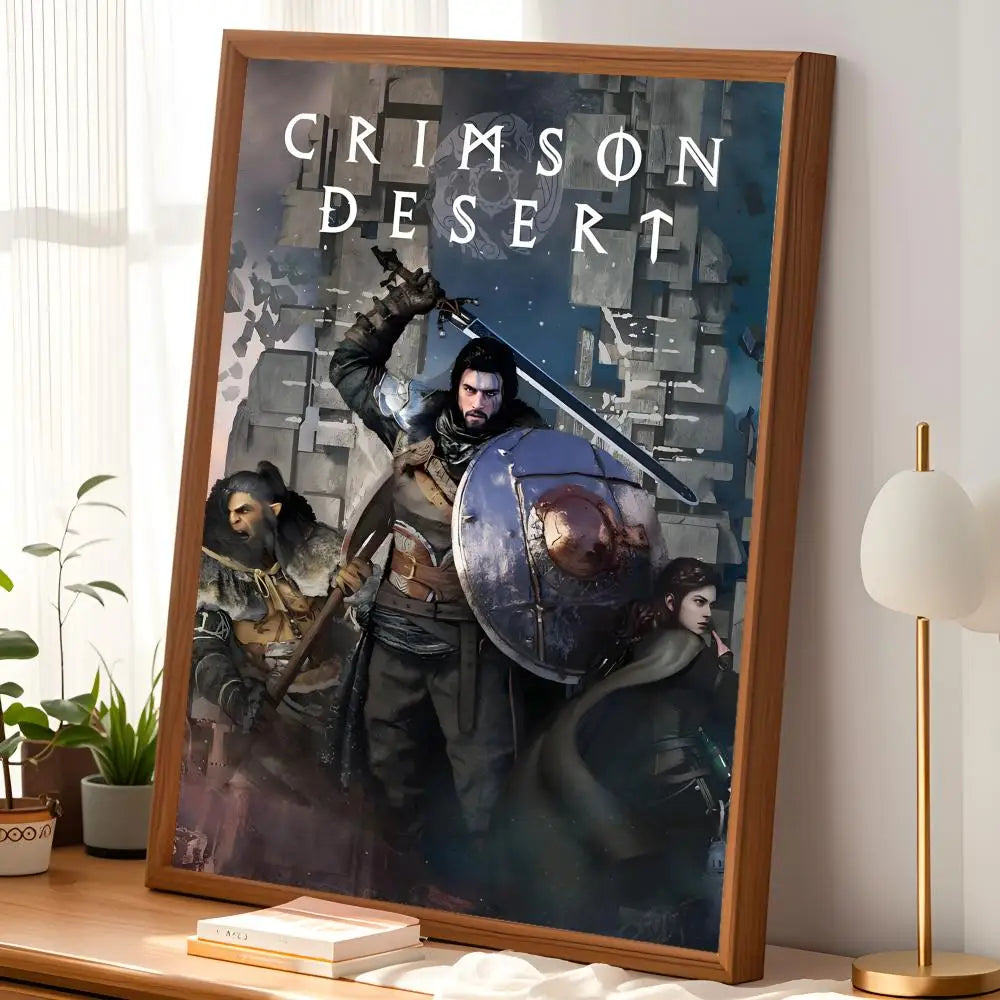 Crimson Desert Game Poster – Self-Stick HD PVC Wall Art Wall Art Poster Axl