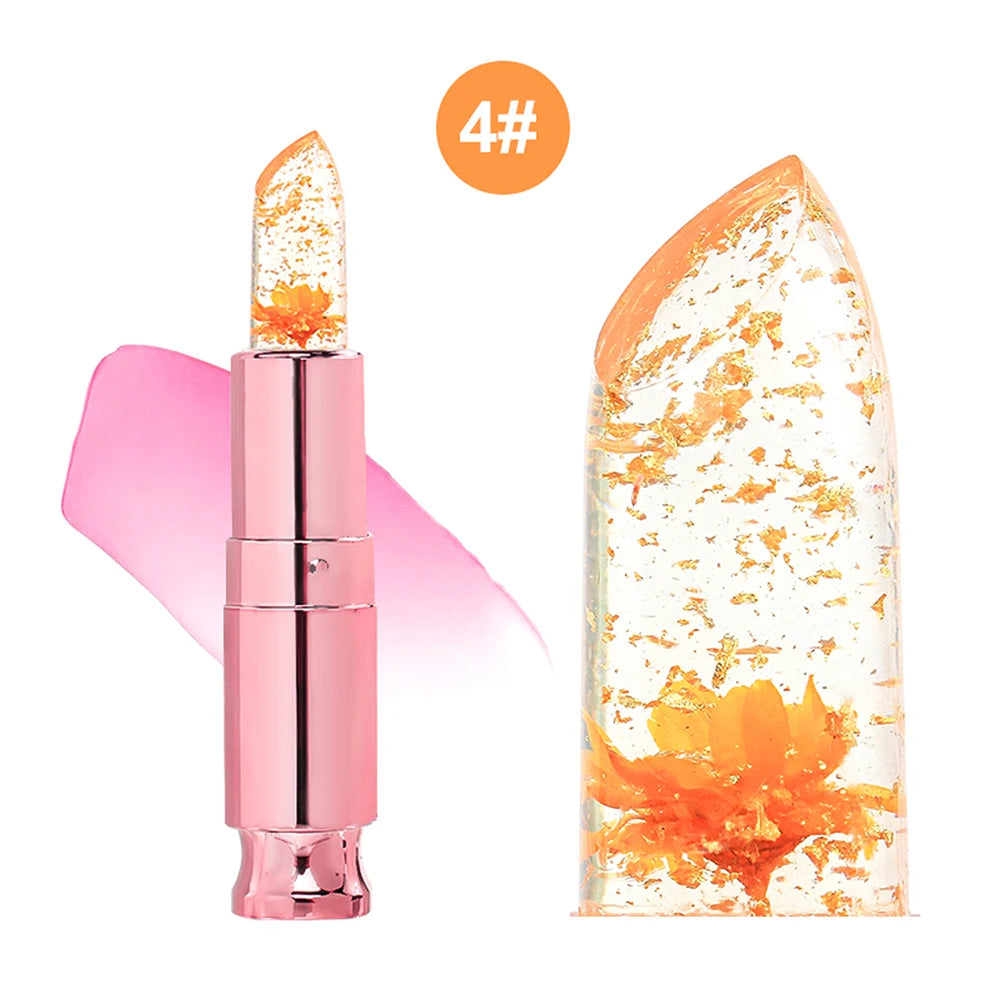 Crystal Jelly Lip Balm – Color Change Gold Foil Moisturizer Jelly Lip Balm Axl P204B-04 30pcs with logo
