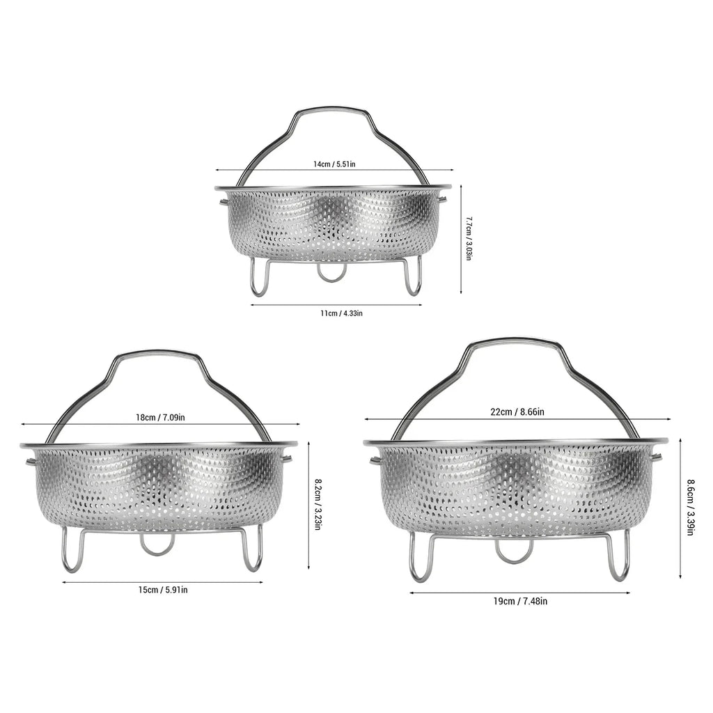 KEMORELA Stainless Steel Steam Basket with Foldable Handle Steamer Basket Axl