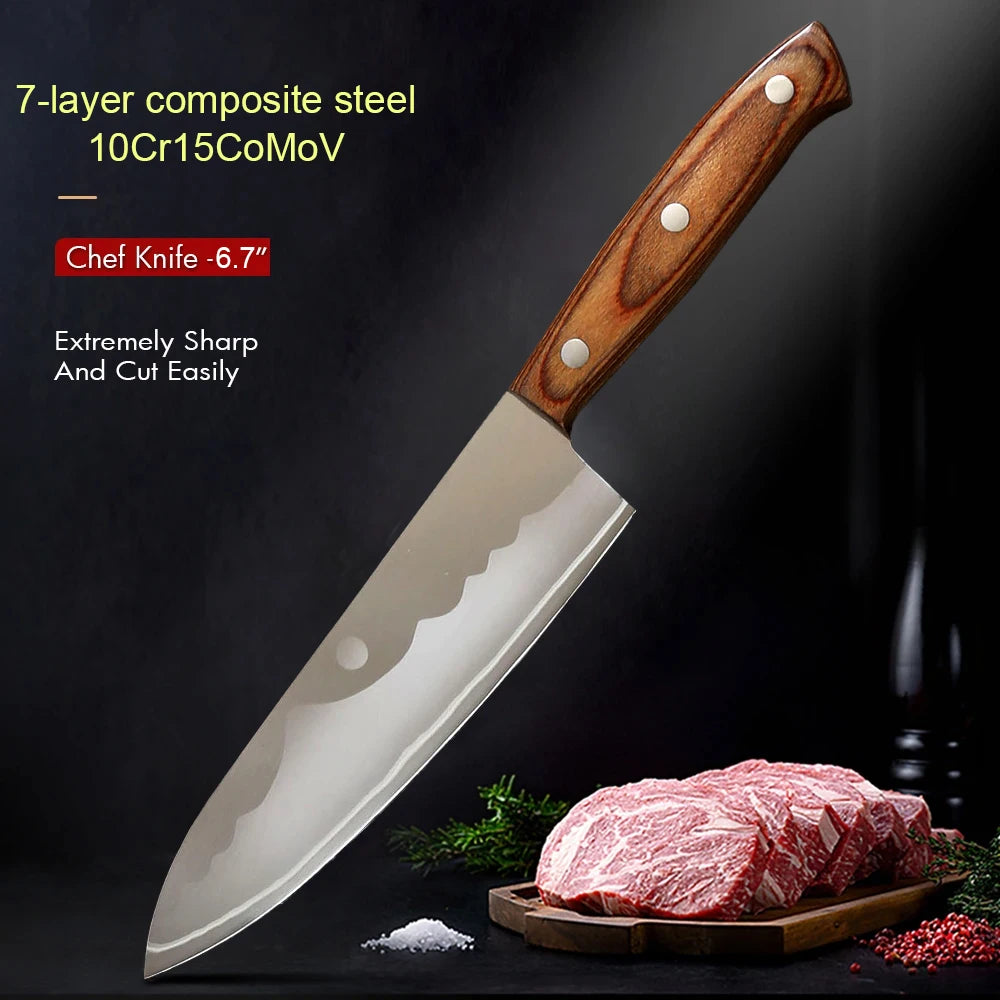 Japanese 10Cr15CoMoV 6.5" Multi-Purpose Kitchen Knife Kitchen Chef Knife Axl