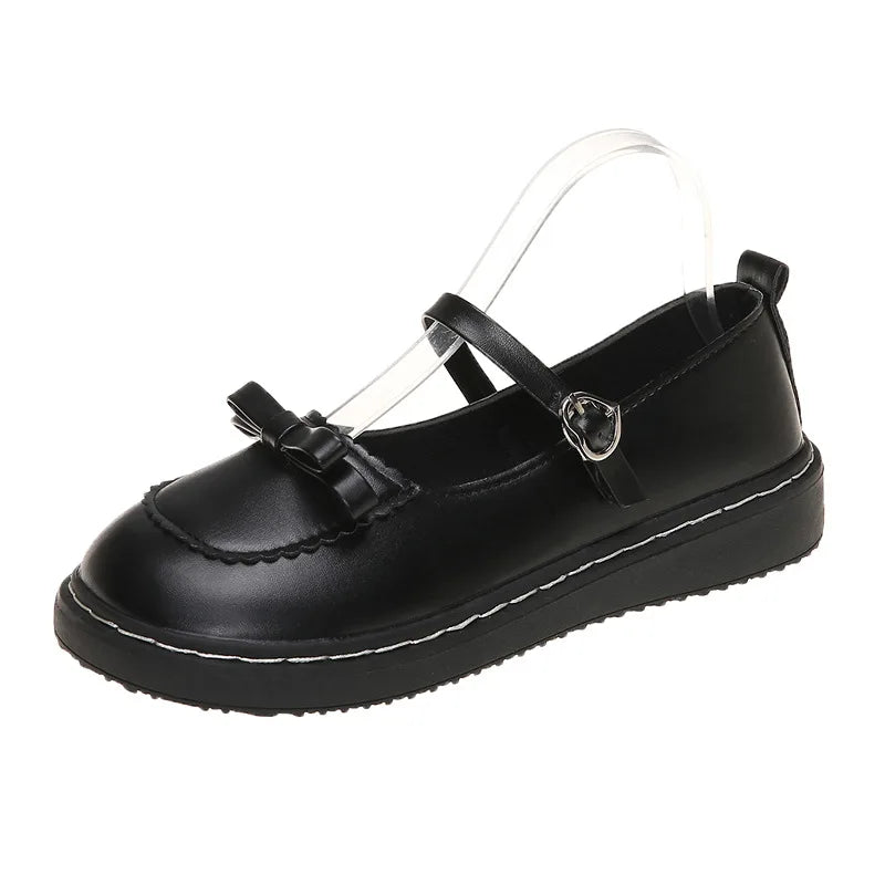 Women's Mary Jane Flat Loafers – Lolita JK Buckle Shoes Mary Jane Flats Axl black matte 40