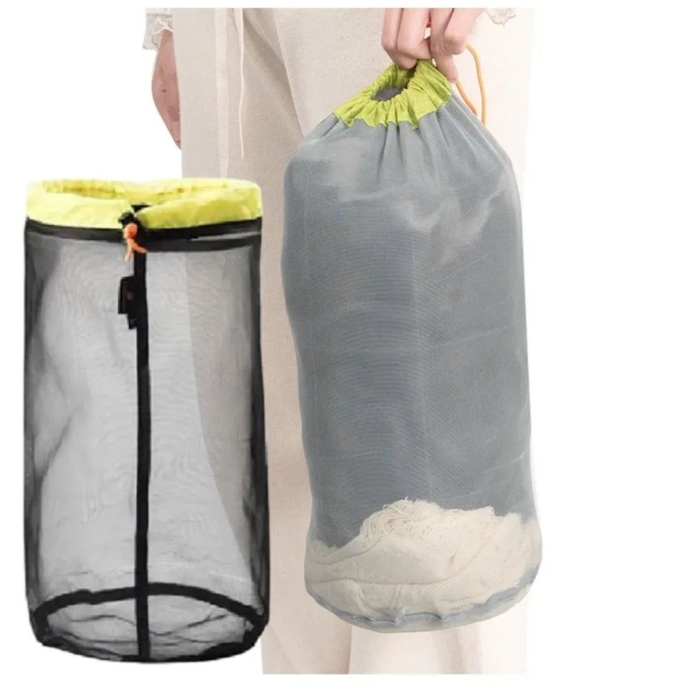 Nylon Mesh Drawstring Storage Bag – Camping & Travel Pouch Mesh Storage Bag Axl