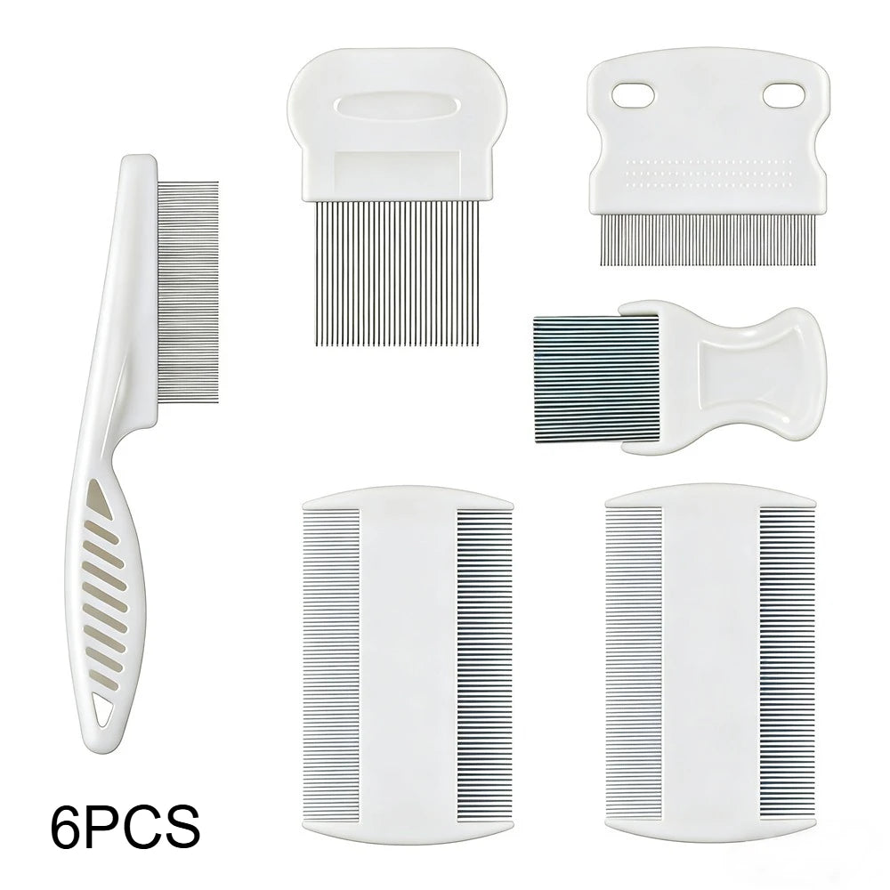 Pet Grooming Comb Set – Dematting & Flea Comb for Dogs & Cats Pet Grooming Comb Set Axl White-6pcs