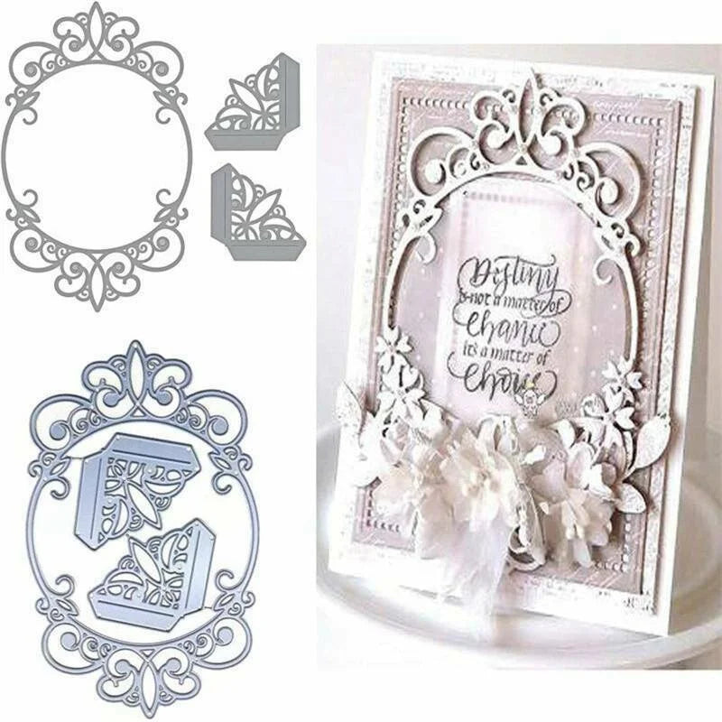 Birthday Border Metal Cutting Dies – Oval Lace Scrapbook Stencil Metal Cutting Dies Axl