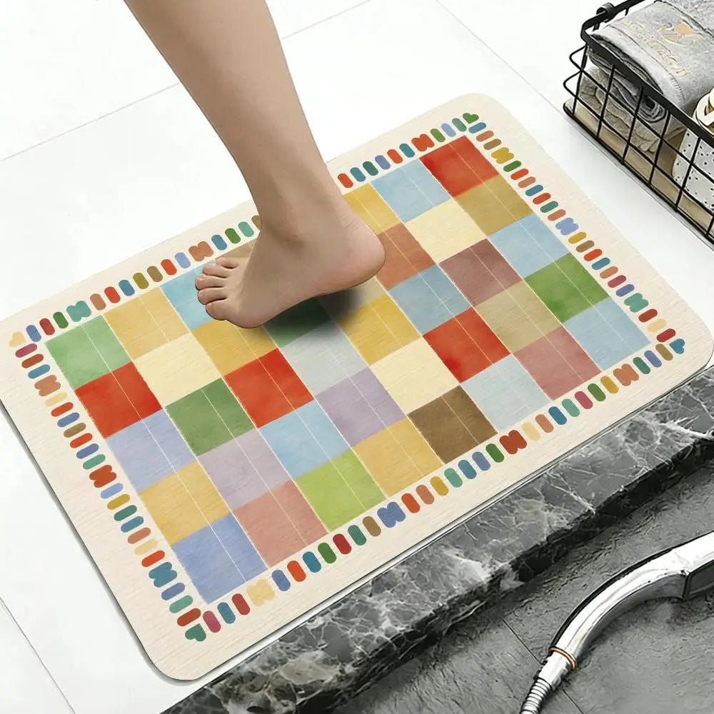 Diatomite Bath Mat – Quick Dry, Anti-Slip & Retro Pattern Diatomite Bath Mat Axl