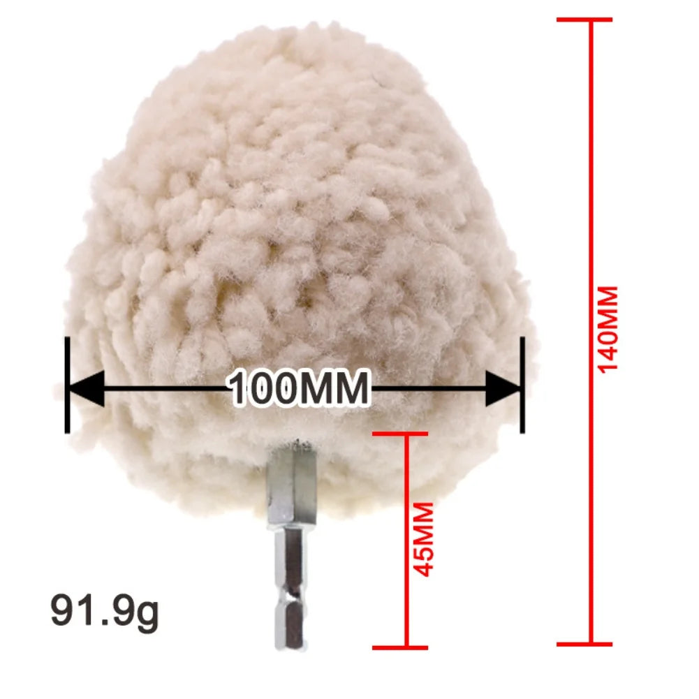 4" Wool Buffing Ball Hex Shank – Auto & Craft Polishing Wheel Wool Polishing Wheel Axl