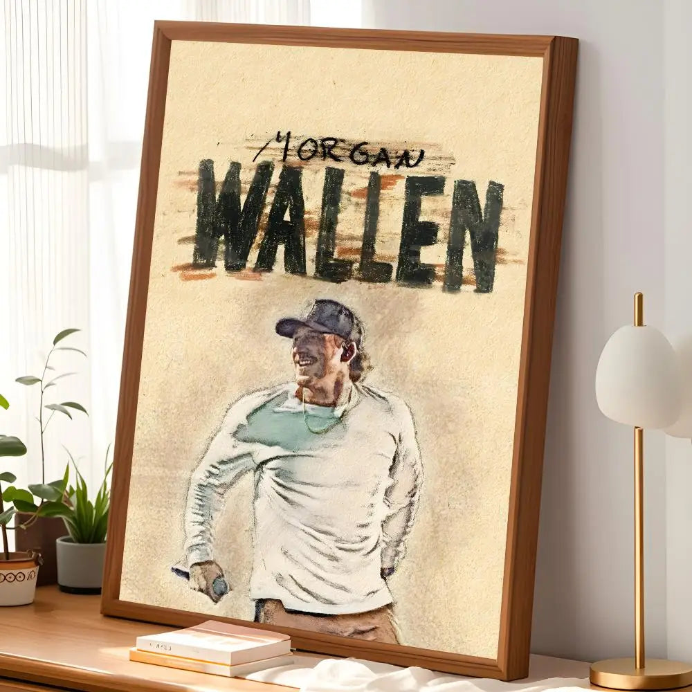 Morgan Wallen HD Wall Art Poster – Self-Stick Waterproof Decor Wall Art Poster Axl