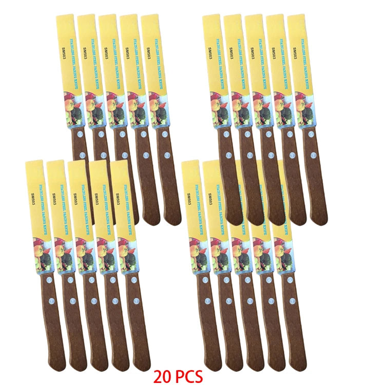 Wood Handle Serrated Steak Knife Set | Stainless Steel Cutlery Steak Knife Set Axl 20 steak knives China Mainland