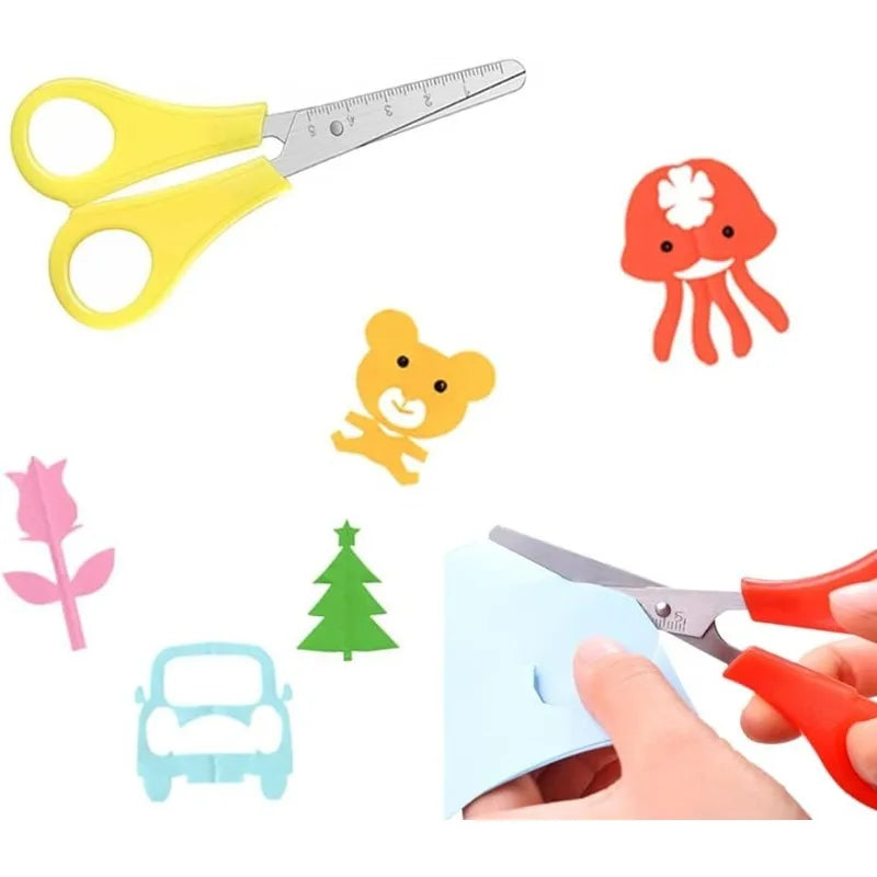 12-Piece Kids Safety Scissors Set with Centimeter Scale Kids Safety Scissors Axl