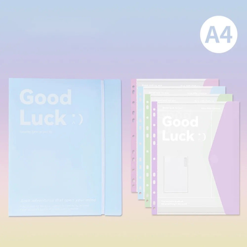 A4 Loose Leaf File Folder | Transparent Exam Paper Storage Bag File Folder Axl Blue Set