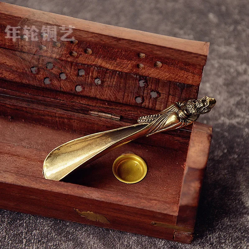 Pure Copper Tea Scoop – Lotus Bamboo Coffee Spoon Set Tea Scoop Spoon Axl