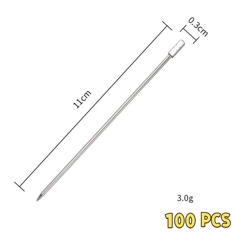 Stainless Steel 304 Cocktail Picks – Fruit Skewer Set 10/50/100 Cocktail Picks Axl Square column-100PCS