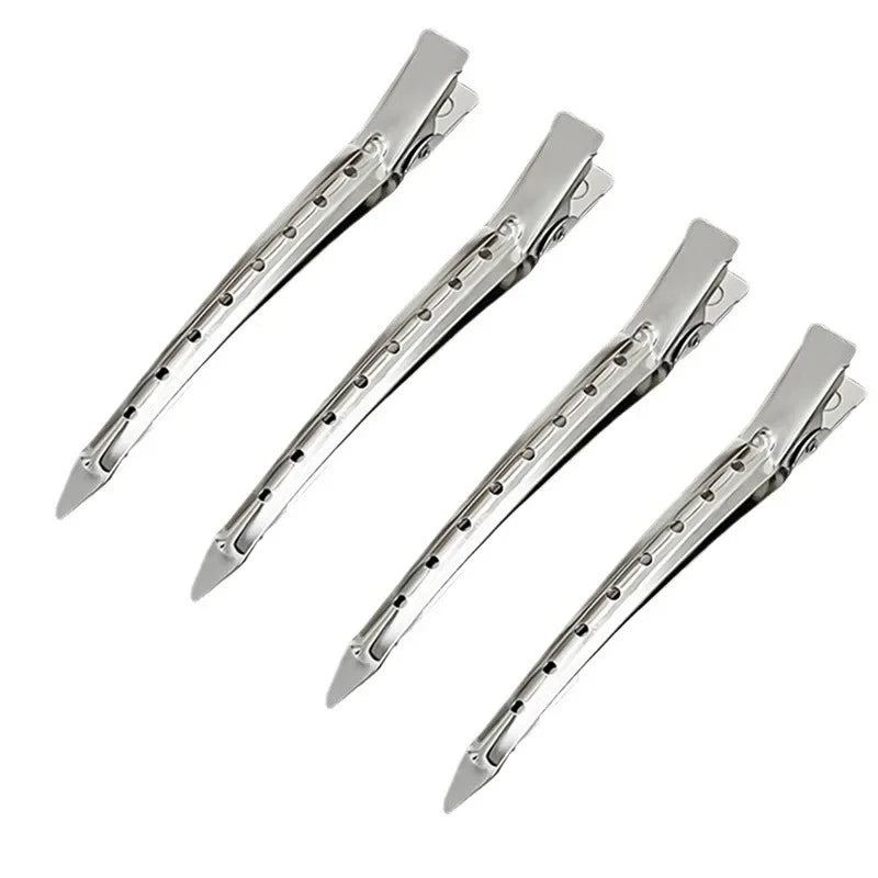 10-Pack Stainless Steel Duckbill Hair Clips – Salon & Makeup Hair Styling Clips Axl