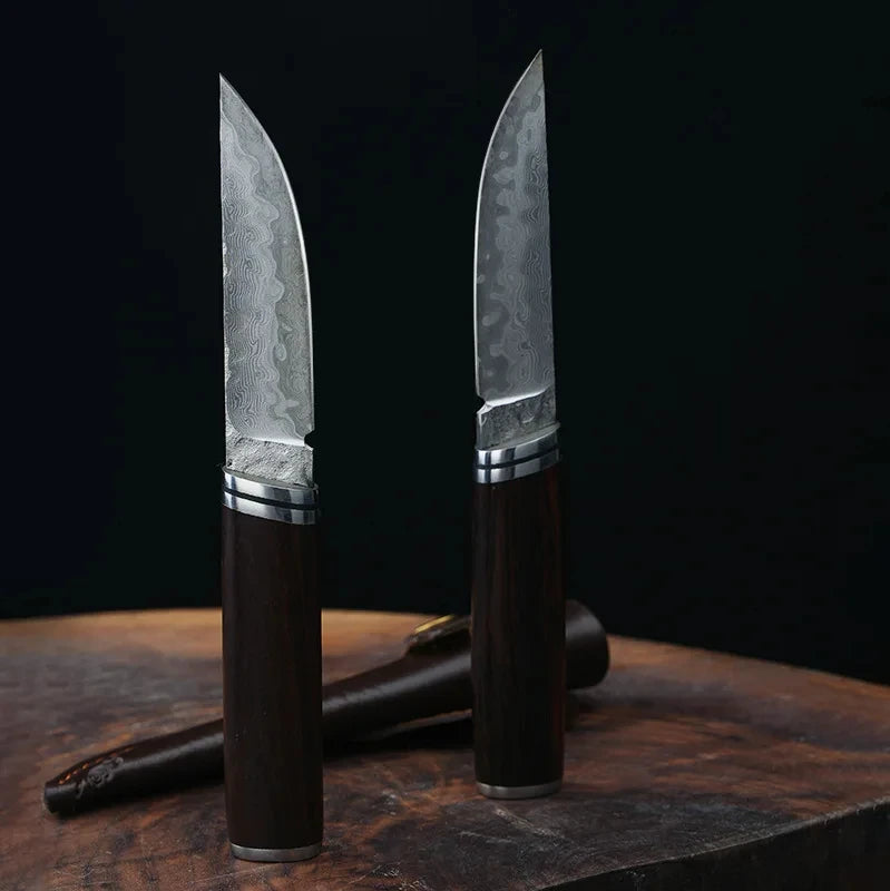 Damascus Pattern Chef Knife 10Cr15MoV Steel | COOKCRAZE 3-Inch Damascus Chef Knife Axl