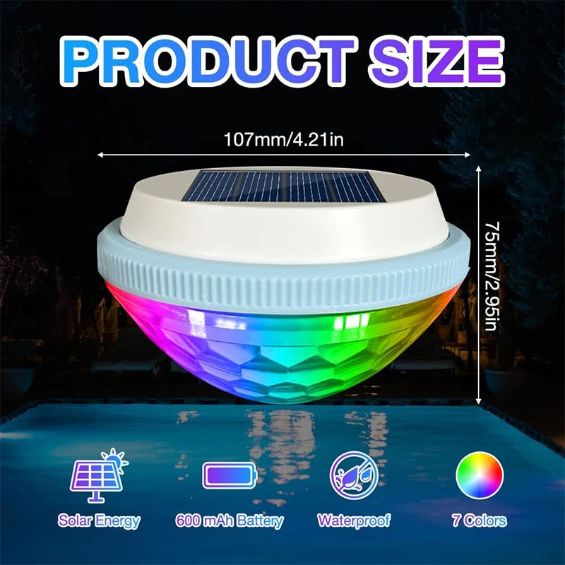 Solar Floating Pool Lights – RGB LED Color-Changing, Waterproof Floating Pool Light Axl