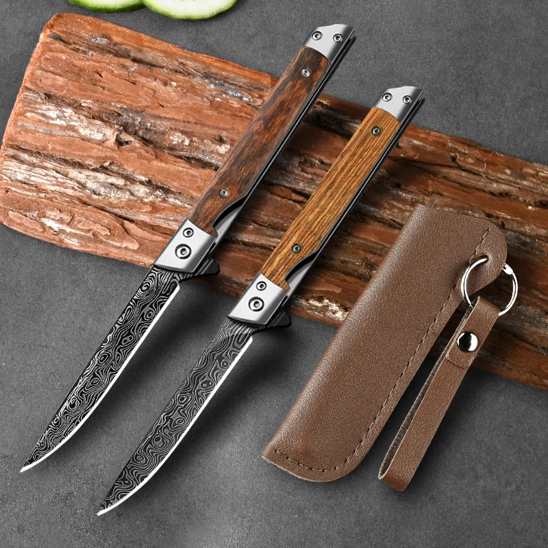 Damascus Folding Knife – EDC Stainless Steel Camping Knife Folding Camping Knife Axl