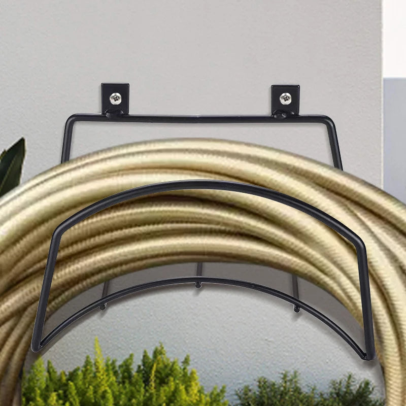 Wall Mounted Garden Hose Holder – Heavy Duty Iron Rack Garden Hose Holder Axl