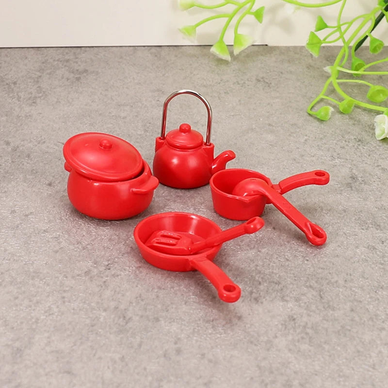 1:12 Dollhouse Miniature Cookware Set – Pot Pan Kettle Spoon Dollhouse Accessories Axl