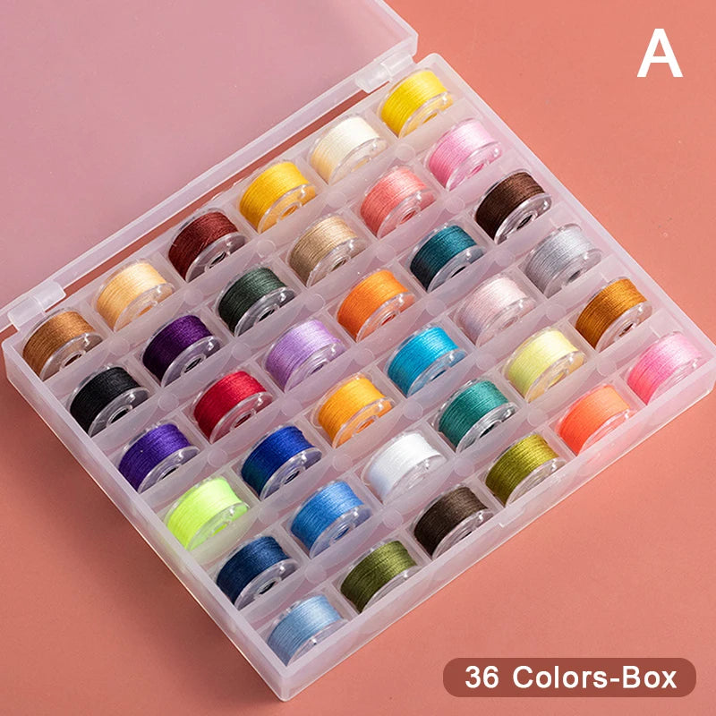 Multicolor Sewing Bobbins Box Set – 25 or 36 Pc Thread Spools Sewing Bobbin Set Axl A