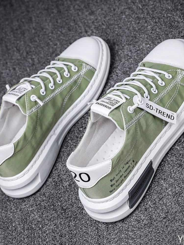 YBQJOO Men's Canvas Sneakers – Breathable Lace-Up Casual Shoes Canvas Sneakers Axl