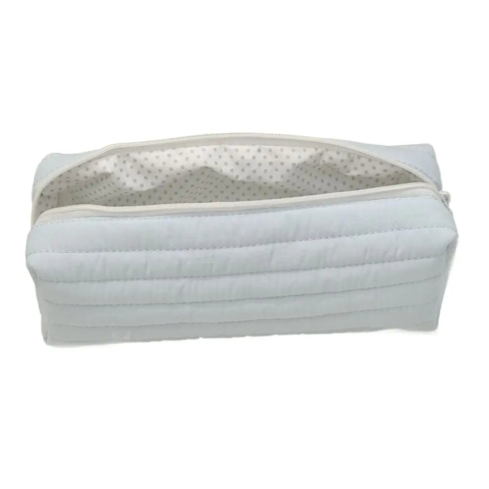 Large Capacity Pencil Case – Cute Cream Quilted Pen Bag Pencil Case Axl