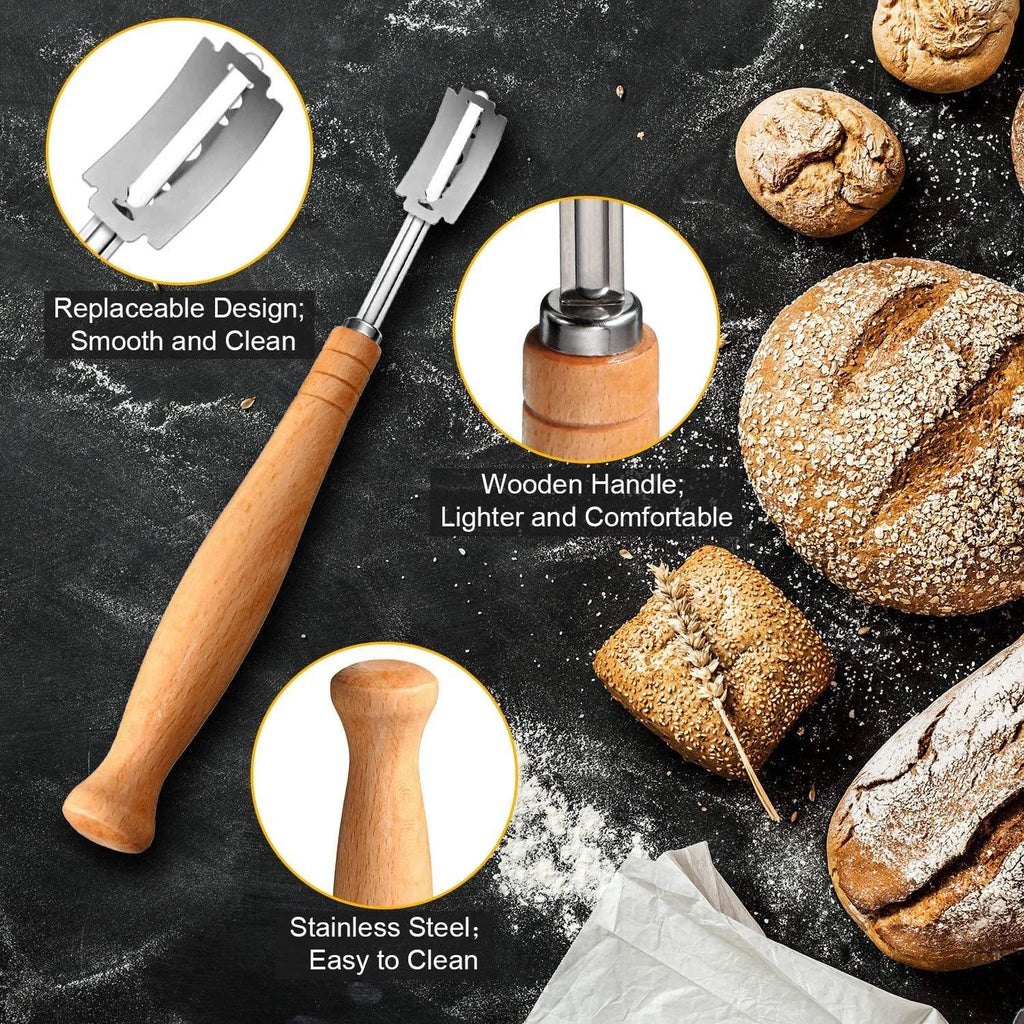 Bread Lame Scoring Tool – Wood Handle & 5 Razor Blades Bread Lame Scoring Tool Axl