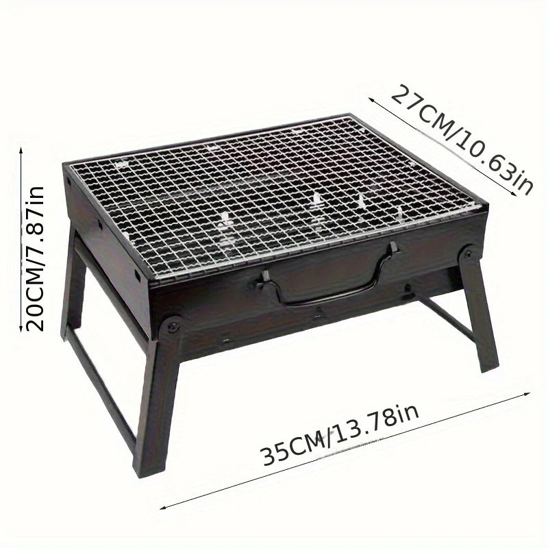 KEMORELA Portable Charcoal BBQ Grill – Mini Stainless Steel Portable Charcoal Grill Axl 1PCS