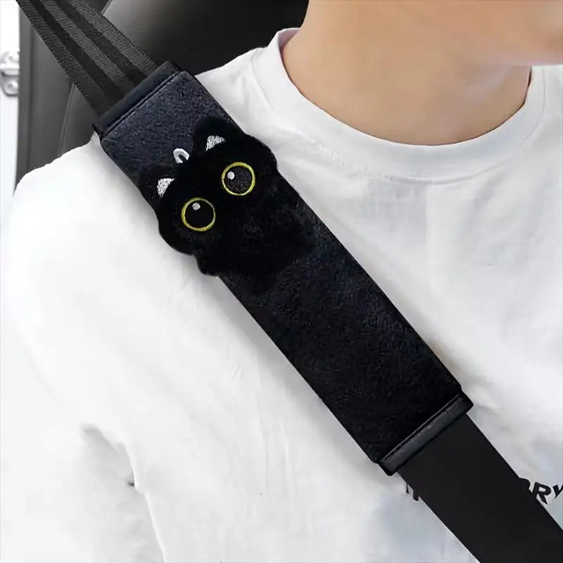 Black Cat Seatbelt Shoulder Pad – Soft Car Seat Belt Cover Seatbelt Shoulder Pad Axl