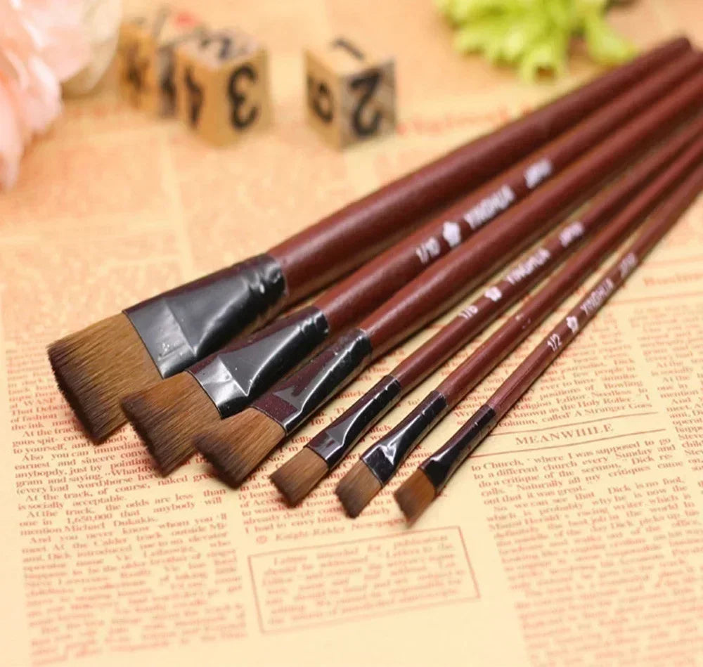 6-Piece Artist Paint Brush Set – Watercolor, Acrylic & Oil Artist Paint Brushes Axl A