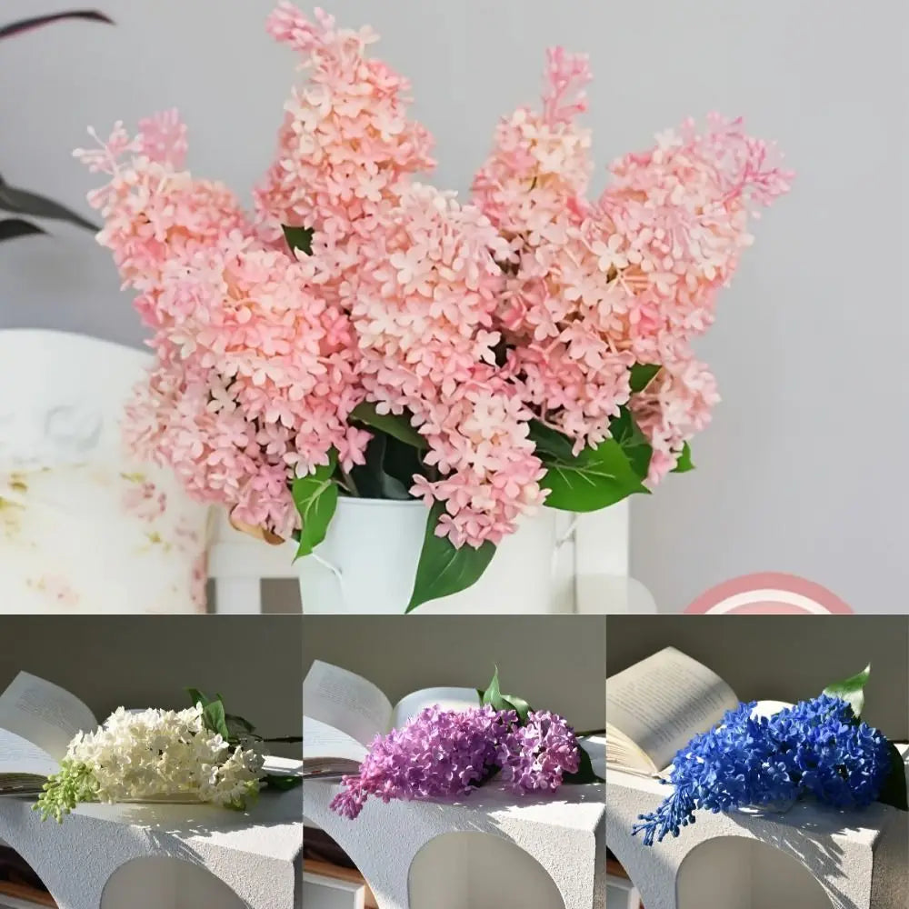 75cm Artificial Silicone Lilac Flower Bouquet – Pink & Purple Artificial Flower Bouquet Axl