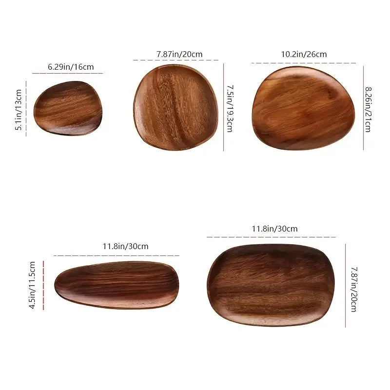 KEMORELA Solid Wood Oval Serving Plate – Sushi, Fruit & Tea Tray Wood Serving Plate Axl