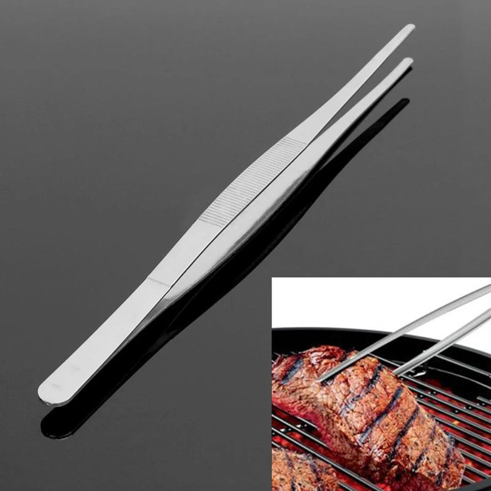 Stainless Steel Long Food Tongs & Straight Tweezers | Kitchen Kitchen Tongs Axl