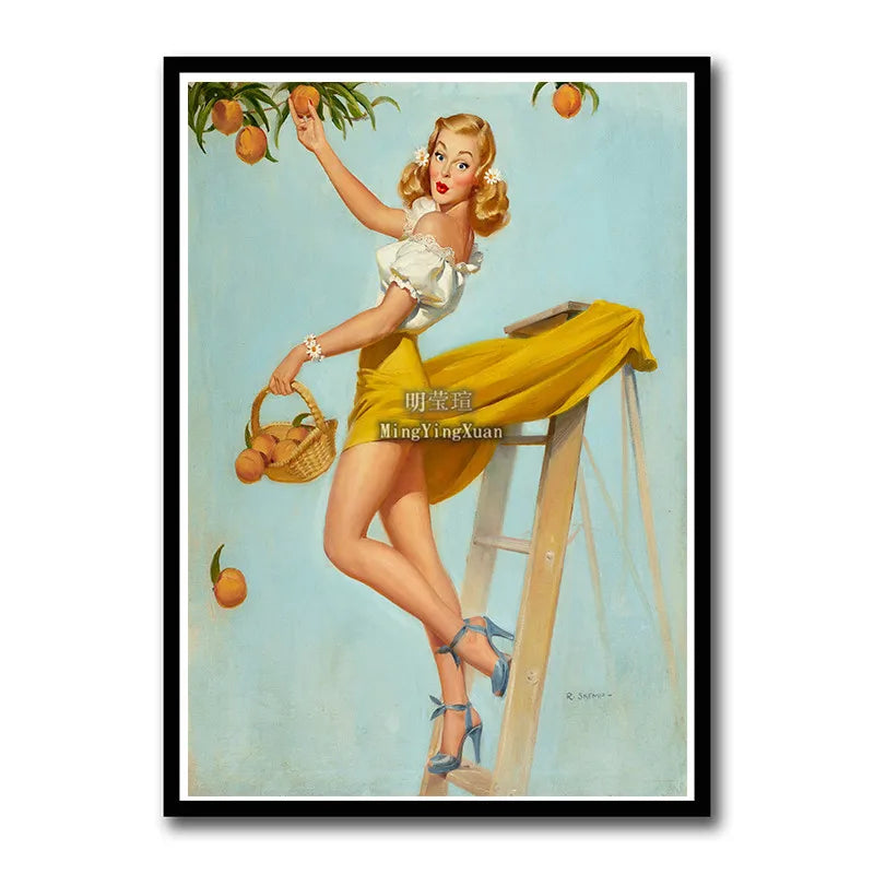 WWII Retro Girl Movie Poster – Vintage Wall Art Home Decor Retro Wall Poster Axl 15 30x20cm
