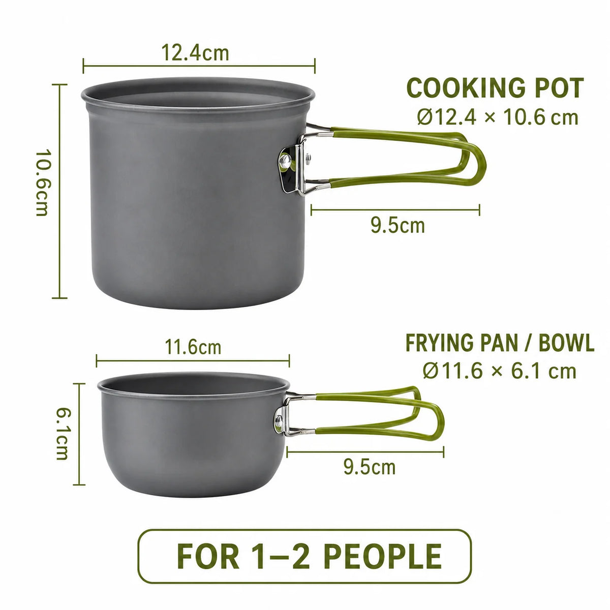 Camping Cookware Set – Aluminum Pot, Pan & Folding Cutlery Kit Camping Cookware Set Axl