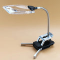 Rectangular LED Magnifying Glass with Desk Clip | Reading Aid LED Desk Magnifier Axl 2x 15x