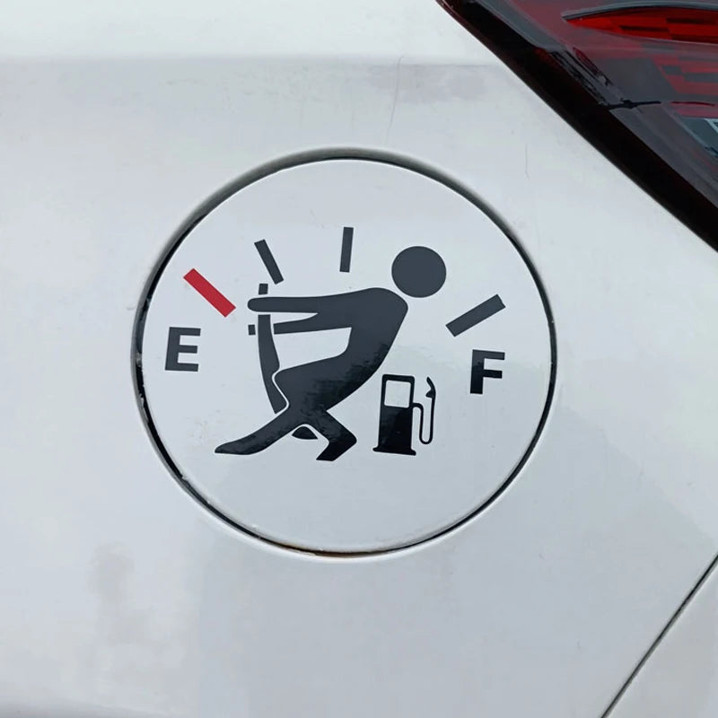 Funny Fuel Gauge Empty Car Sticker – Waterproof PET Decal Car Decal Sticker Axl