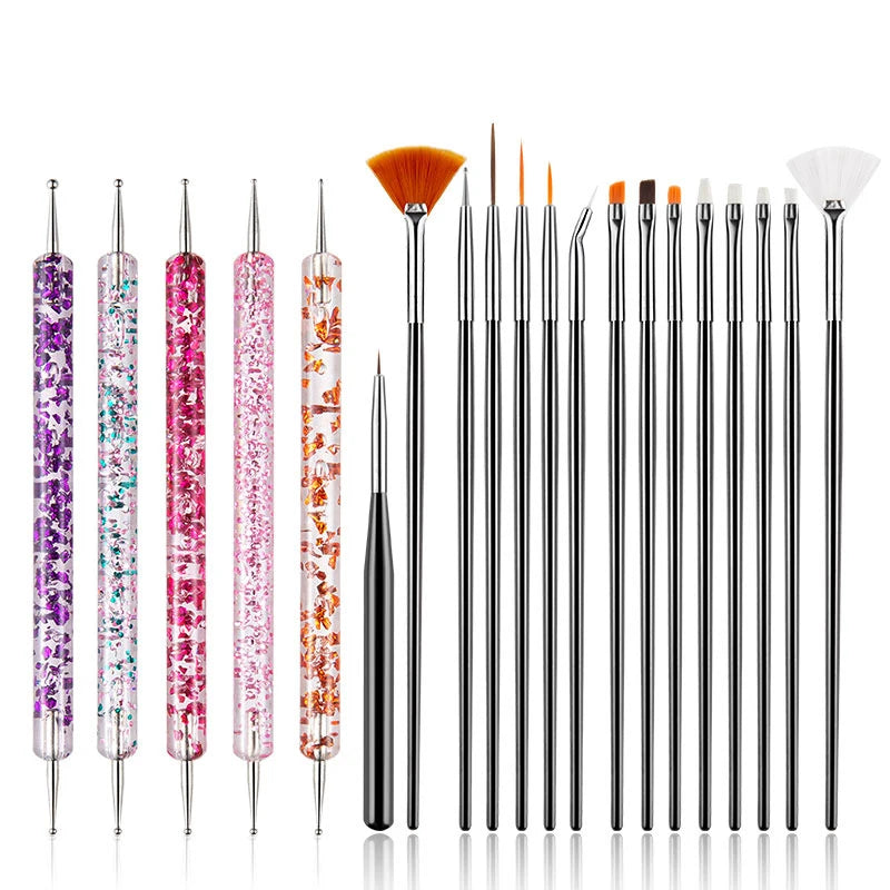 Nail Art Brush Set – Dotting Tools, Striping & Drawing Pens Nail Art Tool Set Axl Set D