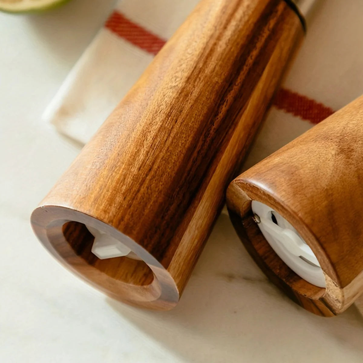 Leeseph 2PC Acacia Wood Salt & Pepper Grinder Set | Ceramic Core Salt & Pepper Mill Set Axl