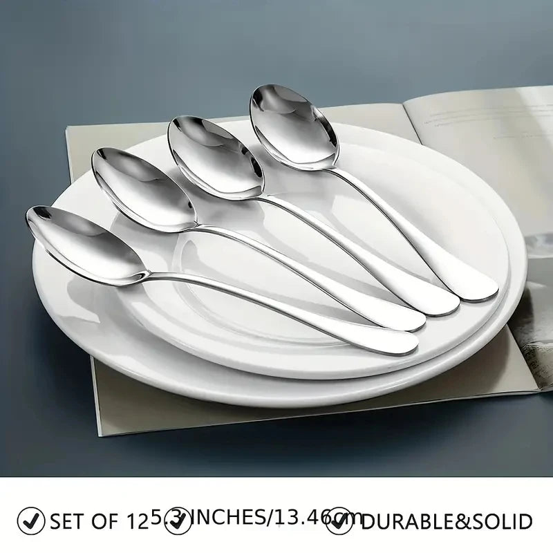 6-Piece Stainless Steel Coffee Spoon & Teaspoon Set 5.3in Teaspoon Set Axl
