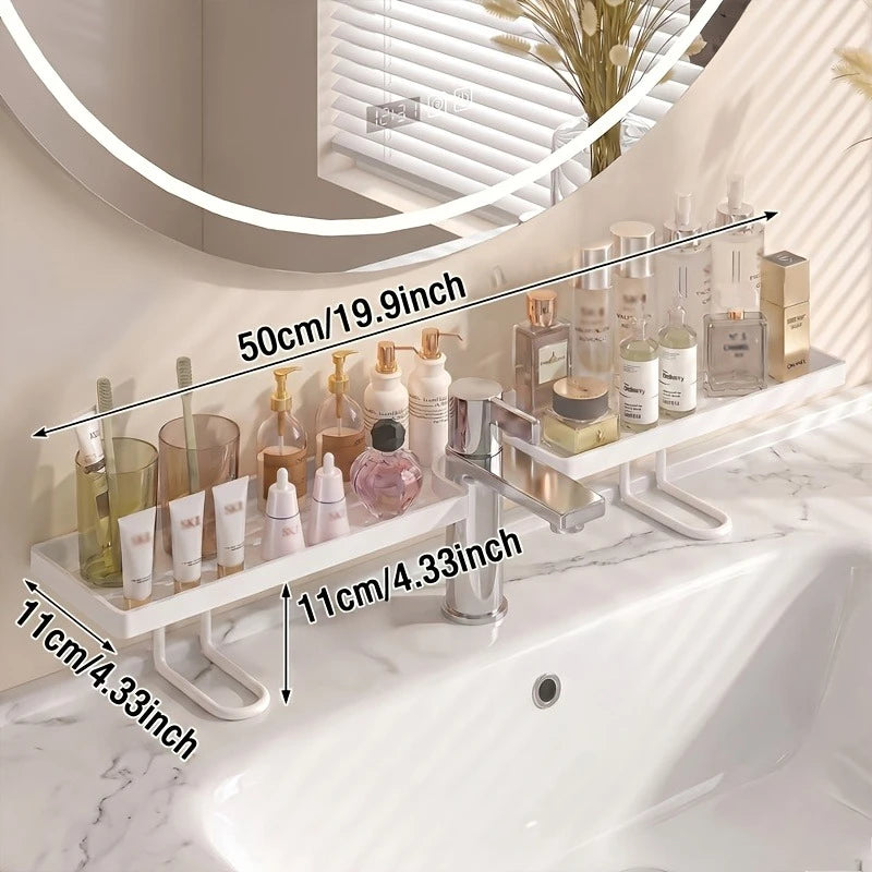 Plastic Sink Organizer Rack – Kitchen & Bathroom Storage Shelf Sink Storage Rack Axl