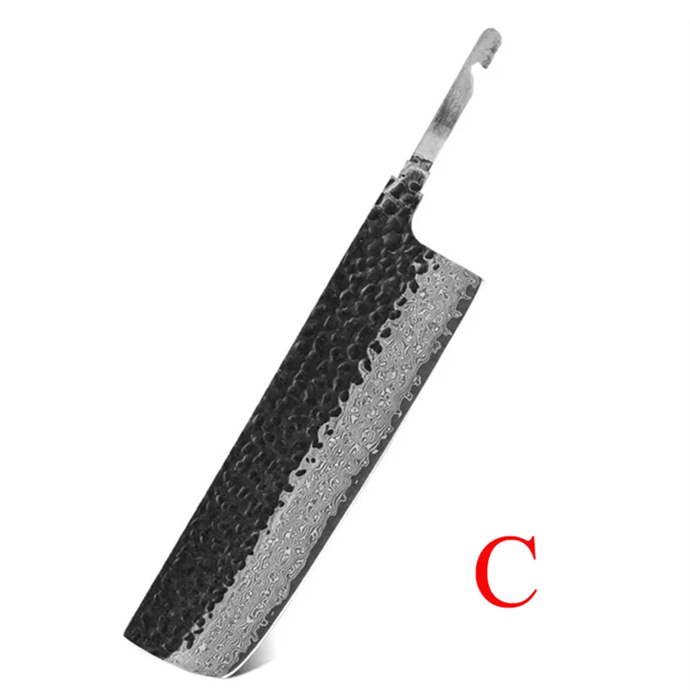 Hand Forged Damascus Timascus Chef Knife Blank Blade – DIY Knife Blank Blade Axl Kitchen Blade-C